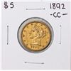 Image 1 : 1892-CC $5 Liberty Head Half Eagle Gold Coin