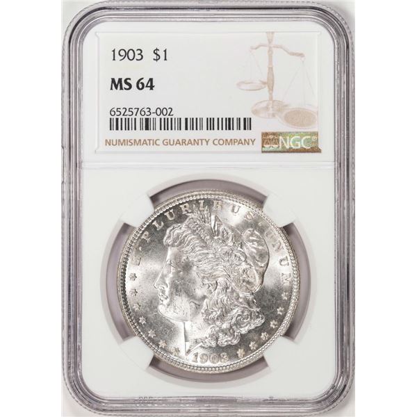 1903 $1 Morgan Silver Dollar Coin NGC MS64