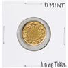 Image 1 : 1800's O Mint $2 1/2 Indian Head Quarter Eagle Gold Coin Love Token