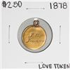 Image 1 : 1878 $2 1/2 Liberty Head Quarter Eagle Gold Love Token Coin