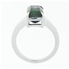 Image 8 : 14k White Gold 3.44 ctw Emerald Pink & Green Watermelon Tourmaline Solitaire Rin