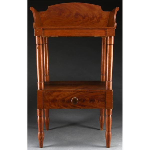 EARLY DECORATED NEW ENGLAND WASHSTAND.