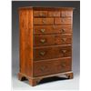 Image 1 : FINE PENNSYLVANIA CHIPPENDALE WALNUT TALL CHEST