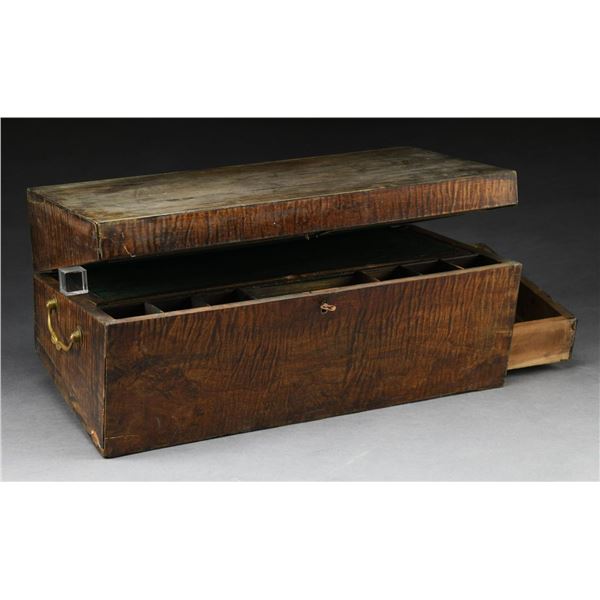 EARLY TIGER MAPLE WRITING BOX.