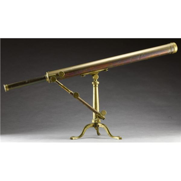 BRASS TABLETOP TELESCOPE WITH STAND.