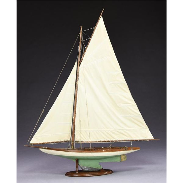 POND MODEL OF A GAFF RIGGED SLOOP.