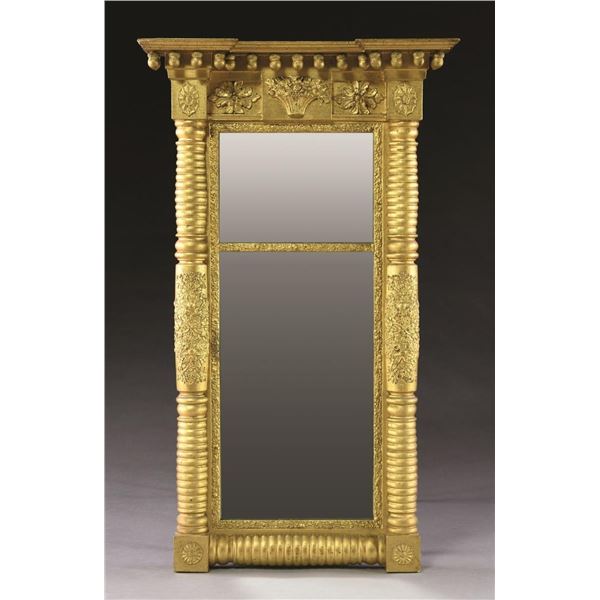 GILT FEDERAL HALL MIRROR.