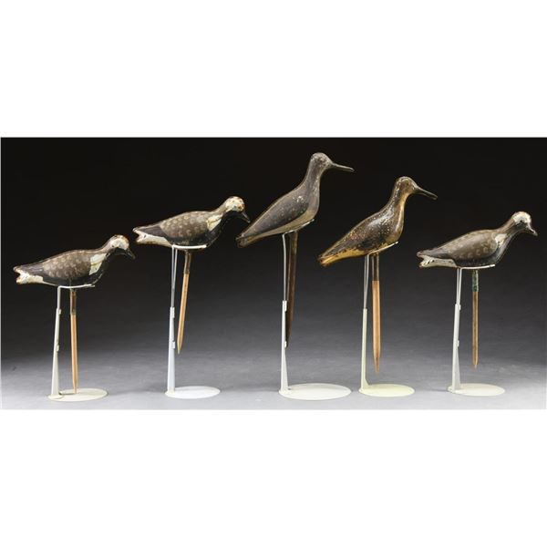 GROUP OF FIVE SHORE BIRD TINNIES WITH