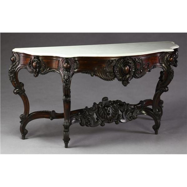 ROCOCO REVIVAL MARBLE TOP CONSOLE.