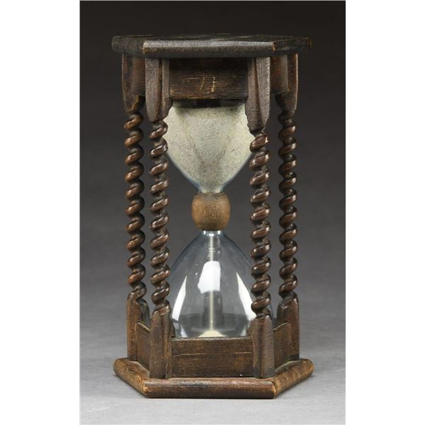 NICE EARLY TABLETOP HOURGLASS.