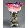 Image 1 : MT WASHINGTON GLASS BRIDES BOWL ON STAND.