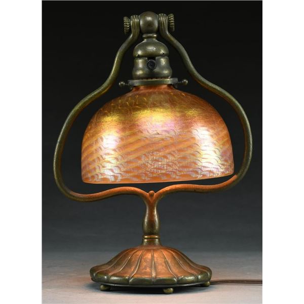 TIFFANY STUDIOS DAMASCENE DESK LAMP.