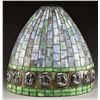 Image 1 : LEADED GLASS HANGING TURTLEBACK DOME HALL SHADE IN