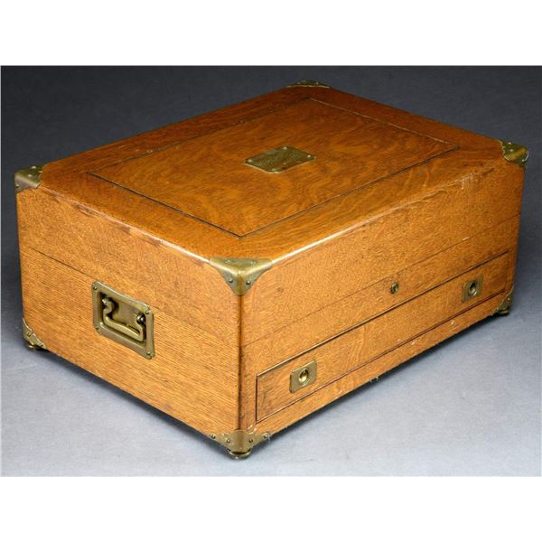 FINE OAK SILVER CUTLERY CHEST.