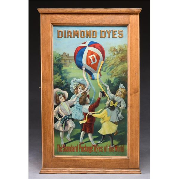 OUTSTANDING DIAMOND DYES OAK CABINET.