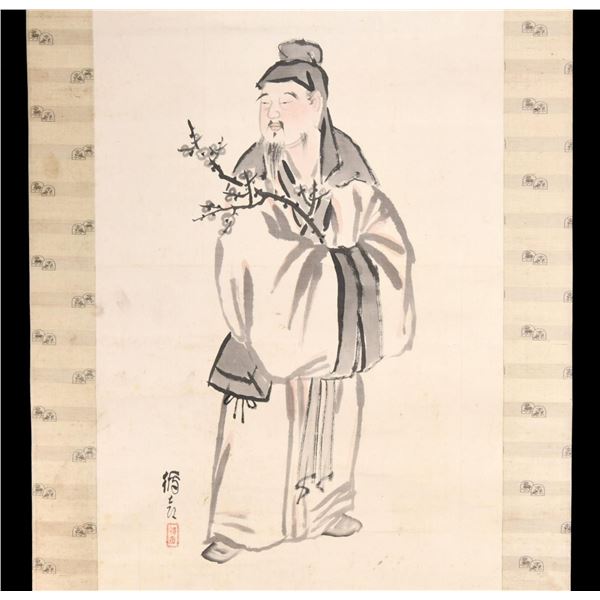 19th CENTURY JAPANESE SCROLL PAINTING.