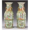 Image 1 : PAIR OF ROSE MEDALLION FLOOR VASES.