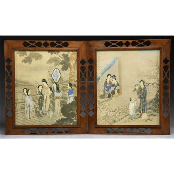 TWO CHINESE WATERCOLOR WORKS ON PAPER.