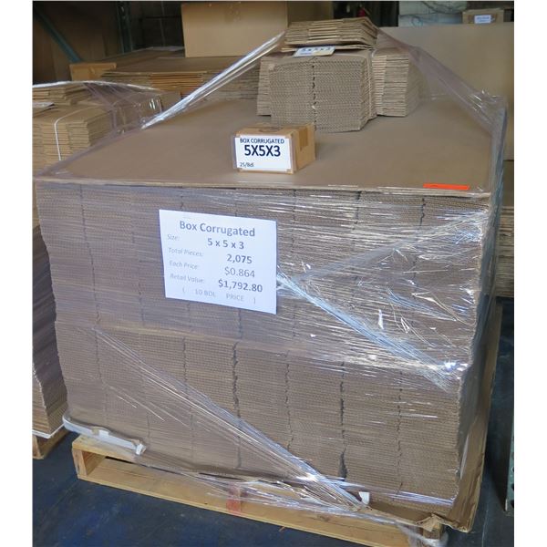 Qty 2075 Corrugated Boxes 5 x5 x3  Retail $1792