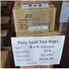 Image 1 : Qty 115 Pkgs (100 ea) Poly Seal Top Bags 4"x4" Retail $424