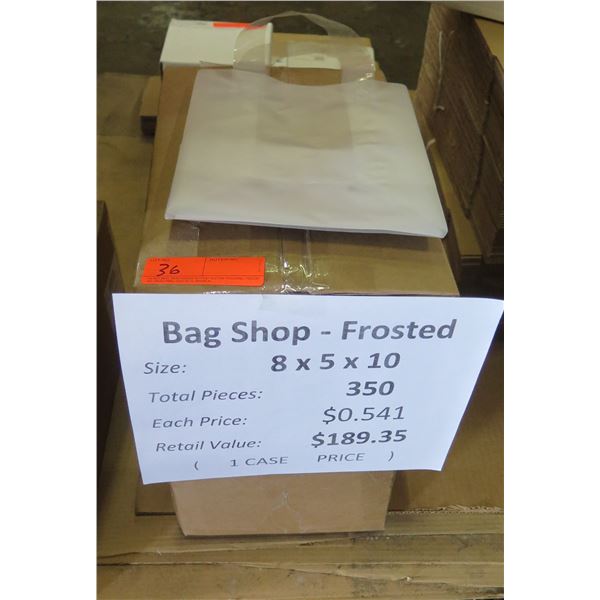 Qty 350 Bag Shop - Frosted 8"x5"x10" Retail $189