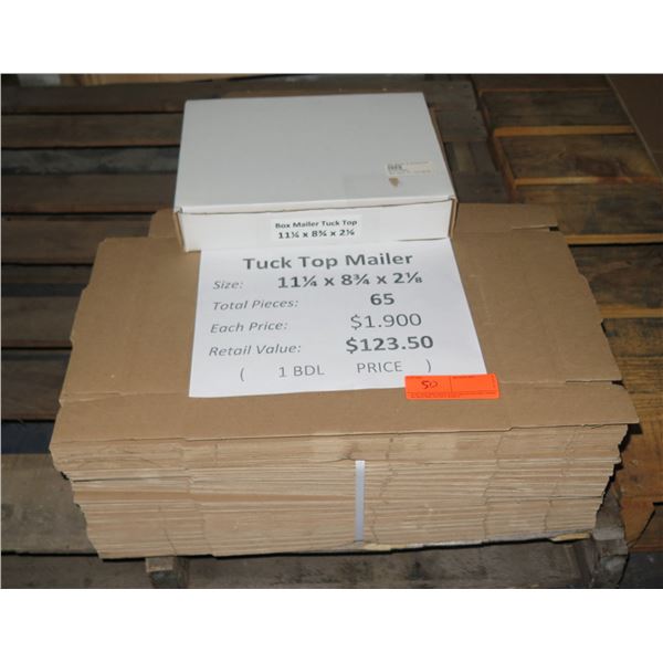 Qty 65 Tuck Top Mailers 11.25 x8.75 x2.1  Retail $123