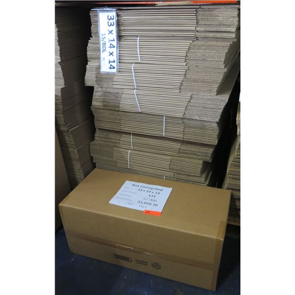 Qty 133 Corrugated Boxes 33"x14"x14" Retail $1050