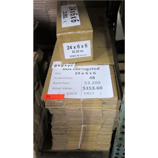 Qty 48 Corrugated Boxes 24"x6"x6" Retail $153