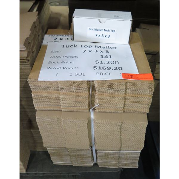 Qty 141 Tuck Top Mailers 7"x3"x3" Retail $169