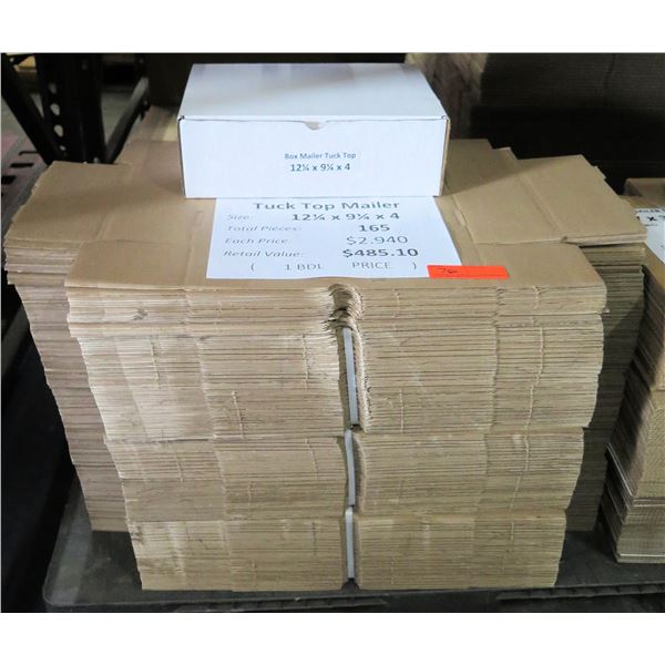 Qty 165 Tuck Top Mailers 12.25"x9.25"x4" Retail $485