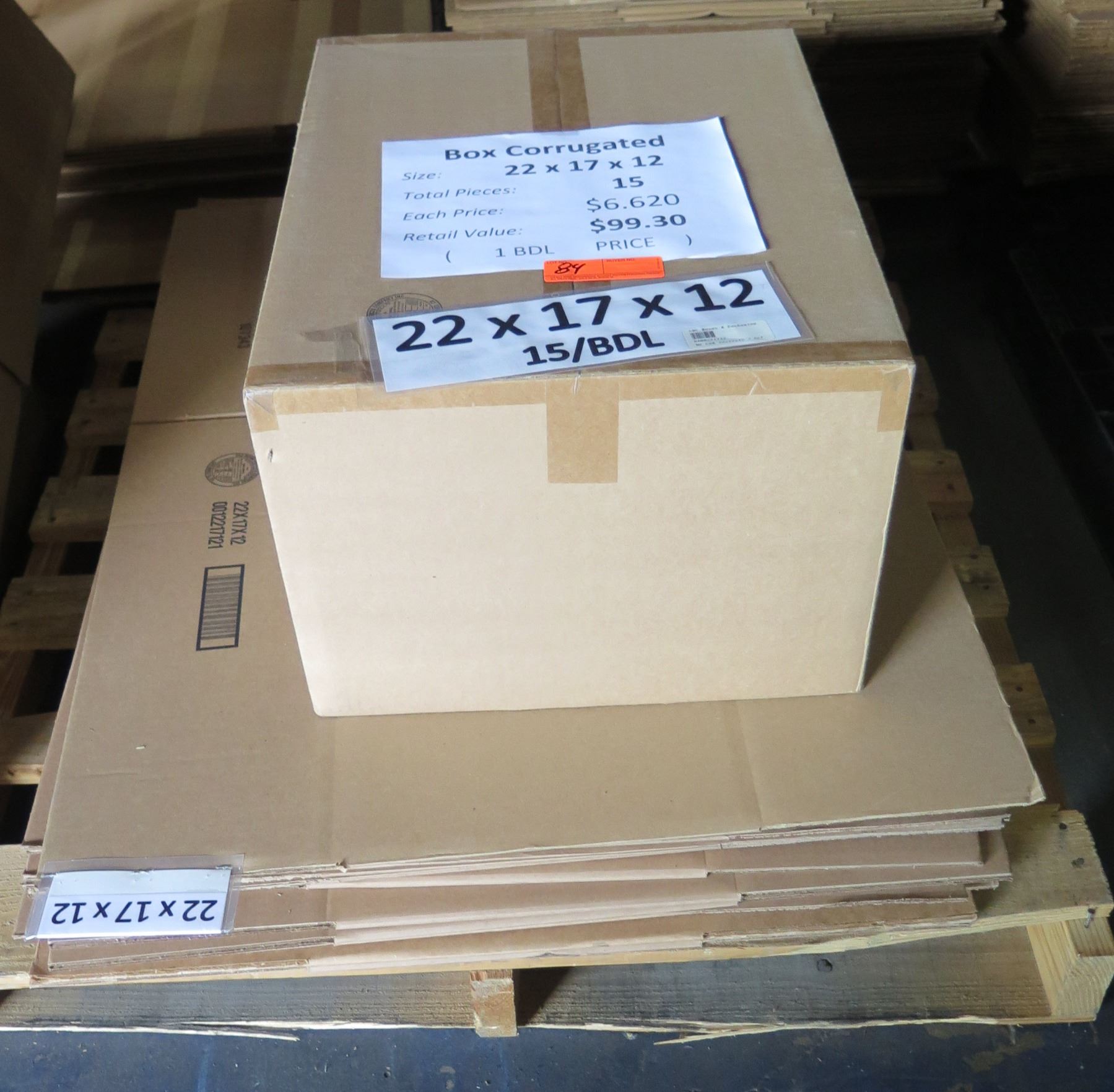 Box/22 Qty 15 Corrugated Boxes 22