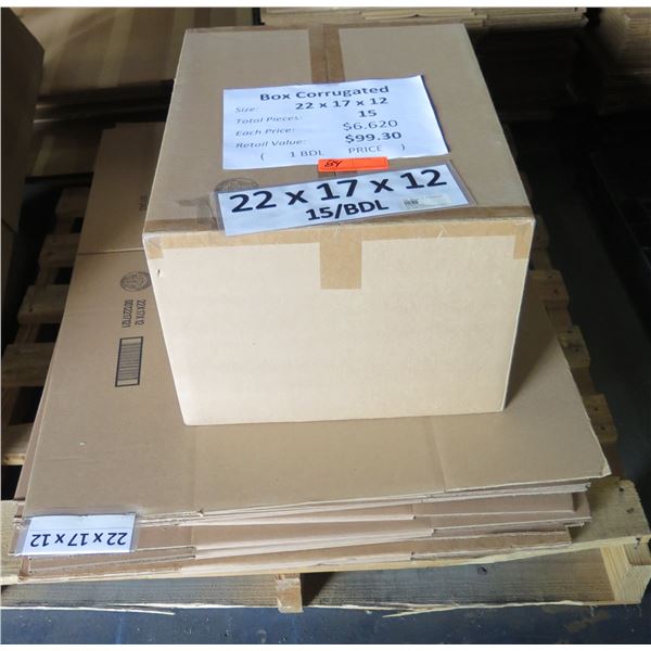 Qty 15 Corrugated Boxes 22"x17"x12" Retail $99