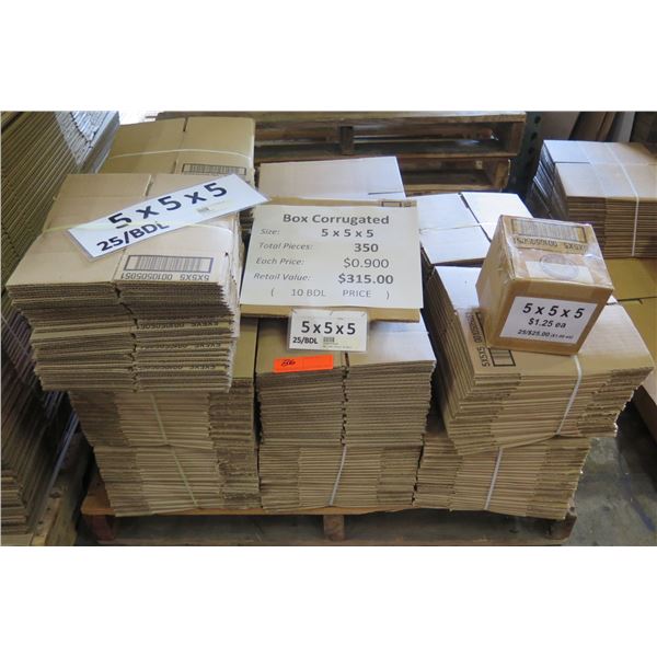 Qty 350 Corrugated Boxes 5"x5"x5" Retail $315