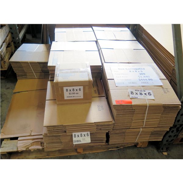 Qty 309 Corrugated Boxes 8 x8 x6  Retail $444