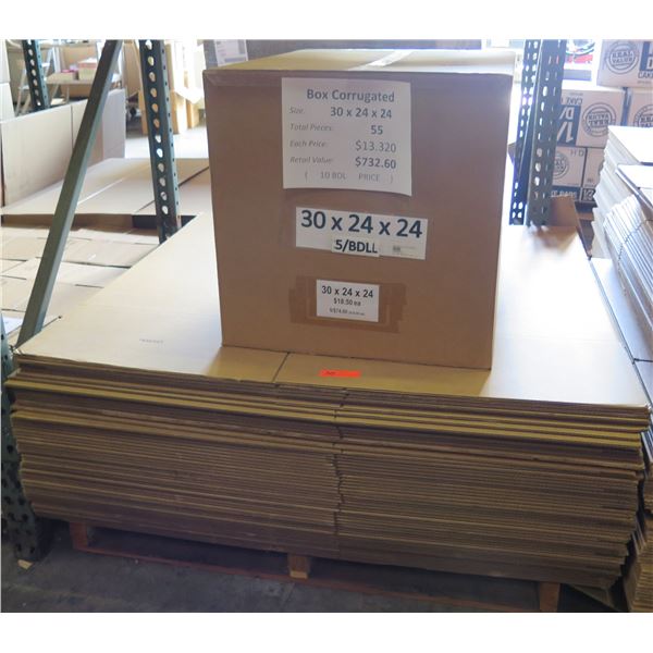 Qty 55 Corrugated Boxes 30 x24 x24  Retail $732