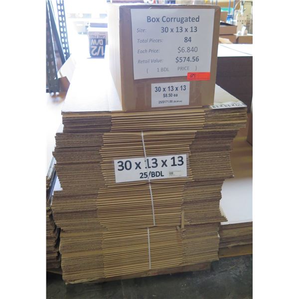 Qty 84 Corrugated Boxes 30"x13"x13" Retail $574