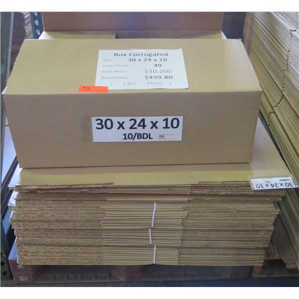 Qty 49 Corrugated Boxes 30 x24 x10  Retail $499