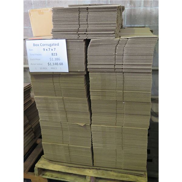 Qty 823 Corrugated Boxes 9 x7 x7  Retail $1140