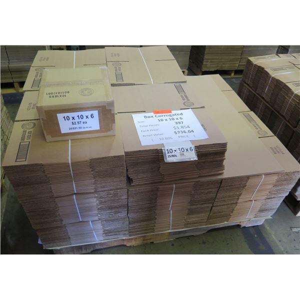 Qty 397 Corrugated Boxes 10 x10 x6  Retail $736