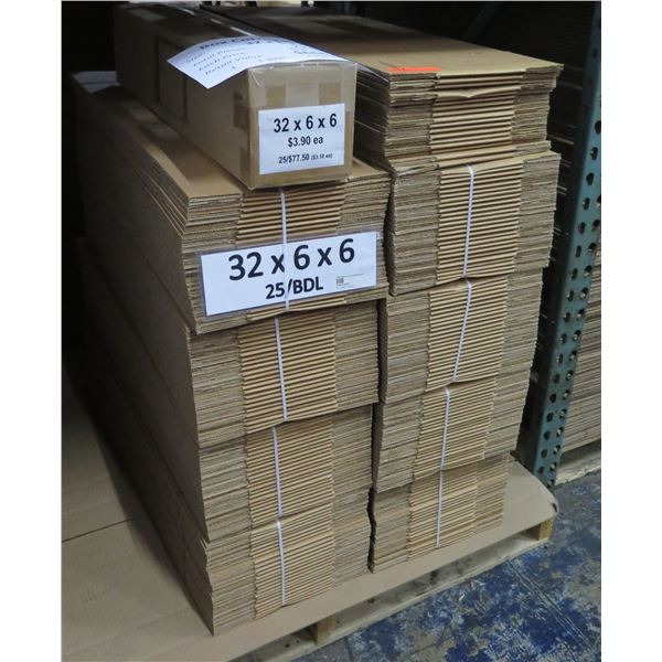 Qty 215 Corrugated Boxes 32 x6 x6  Retail $666