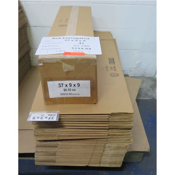 Qty 41 Corrugated Boxes 37 x9 x9  Retail $214