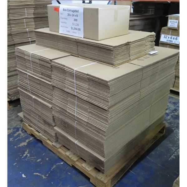 Qty 200 Corrugated Boxes 24 x14 x8  Retail $1044