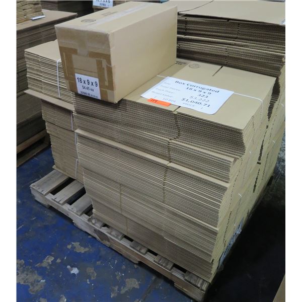 Qty 323 Corrugated Boxes 18"x9"x9" Retail $1040