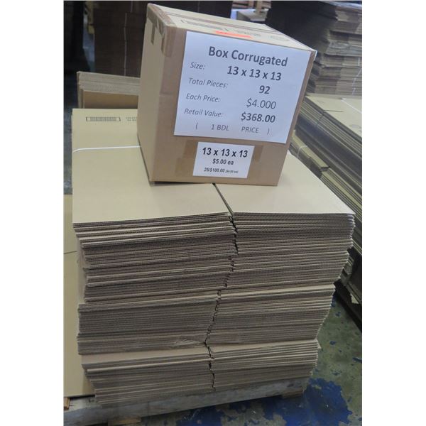 Qty 92 Corrugated Boxes 13"x13"x13" Retail $368