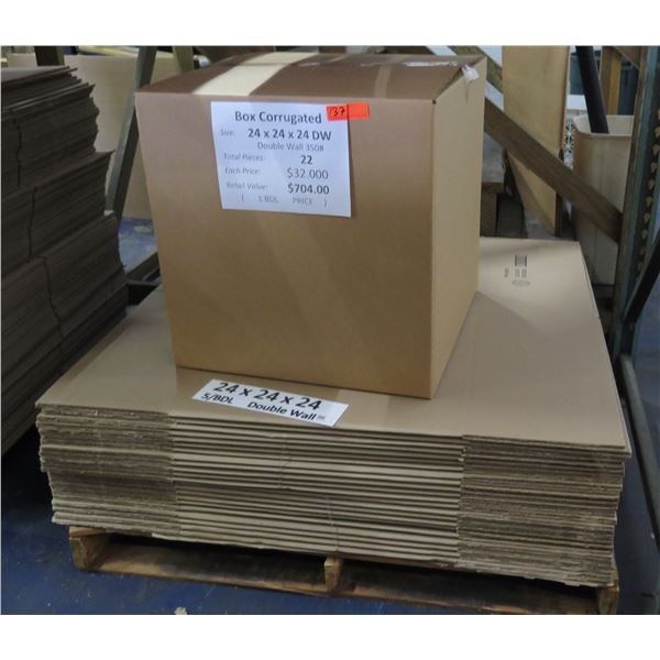 Qty 22 Corrugated Boxes Double Wall 24"x24"x24" Retail $704