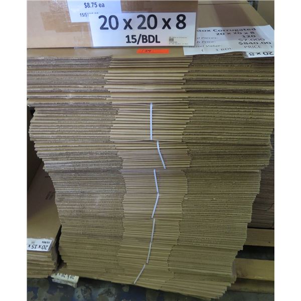 Qty 120 Corrugated Boxes 20"x20"x8" Retail $840