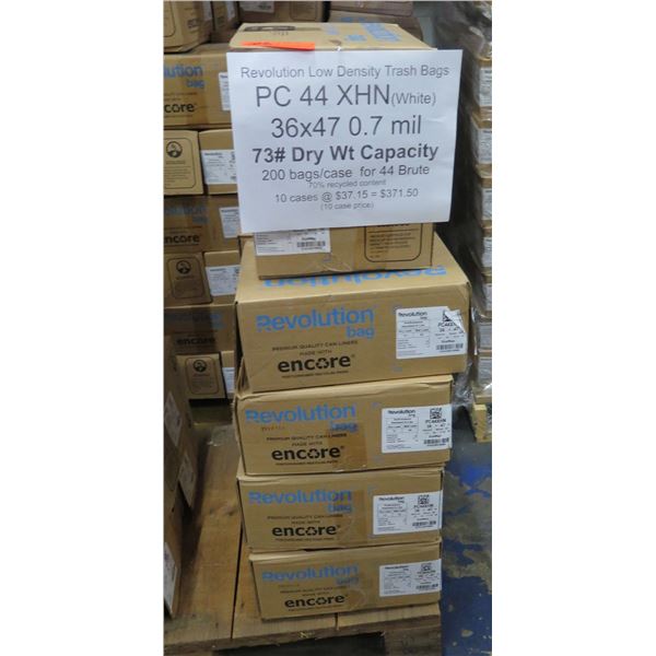 Qty 10 Boxes (200 ea) Revolution Low Density Trash Bags White Retail $371