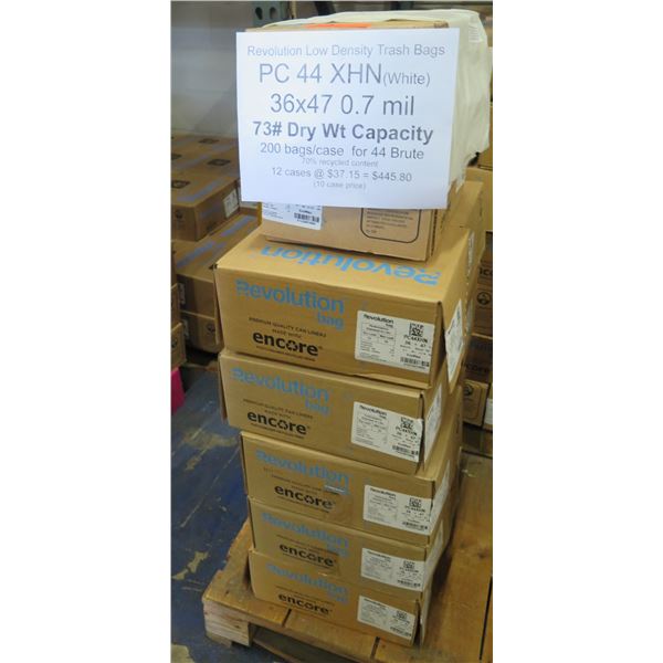 Qty 12 Boxes (200 ea) Revolution Low Density Trash Bags White Retail $445