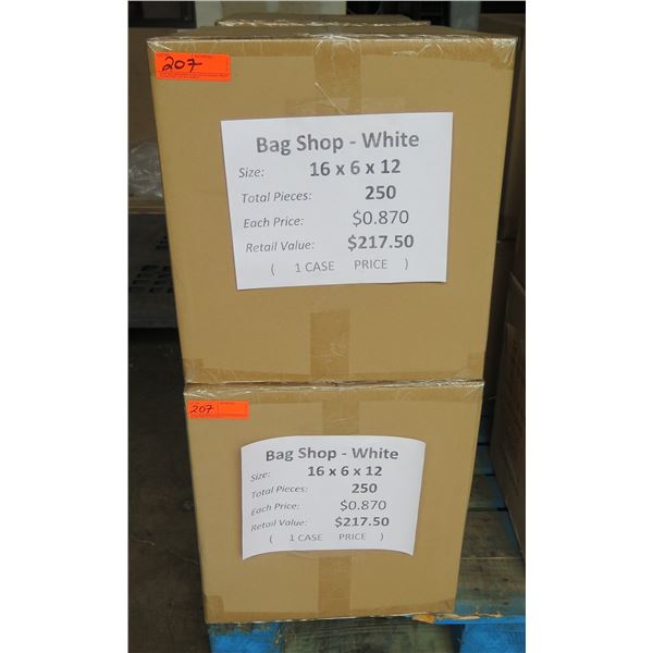 Qty 250 Bag Shop - White 16 x6 x12  Retail $217