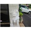 Image 10 : Qty 2 Guardian Lion Fu Dog Statues 25"x17"x44"H (Purchased in China 25 Yrs Ago)